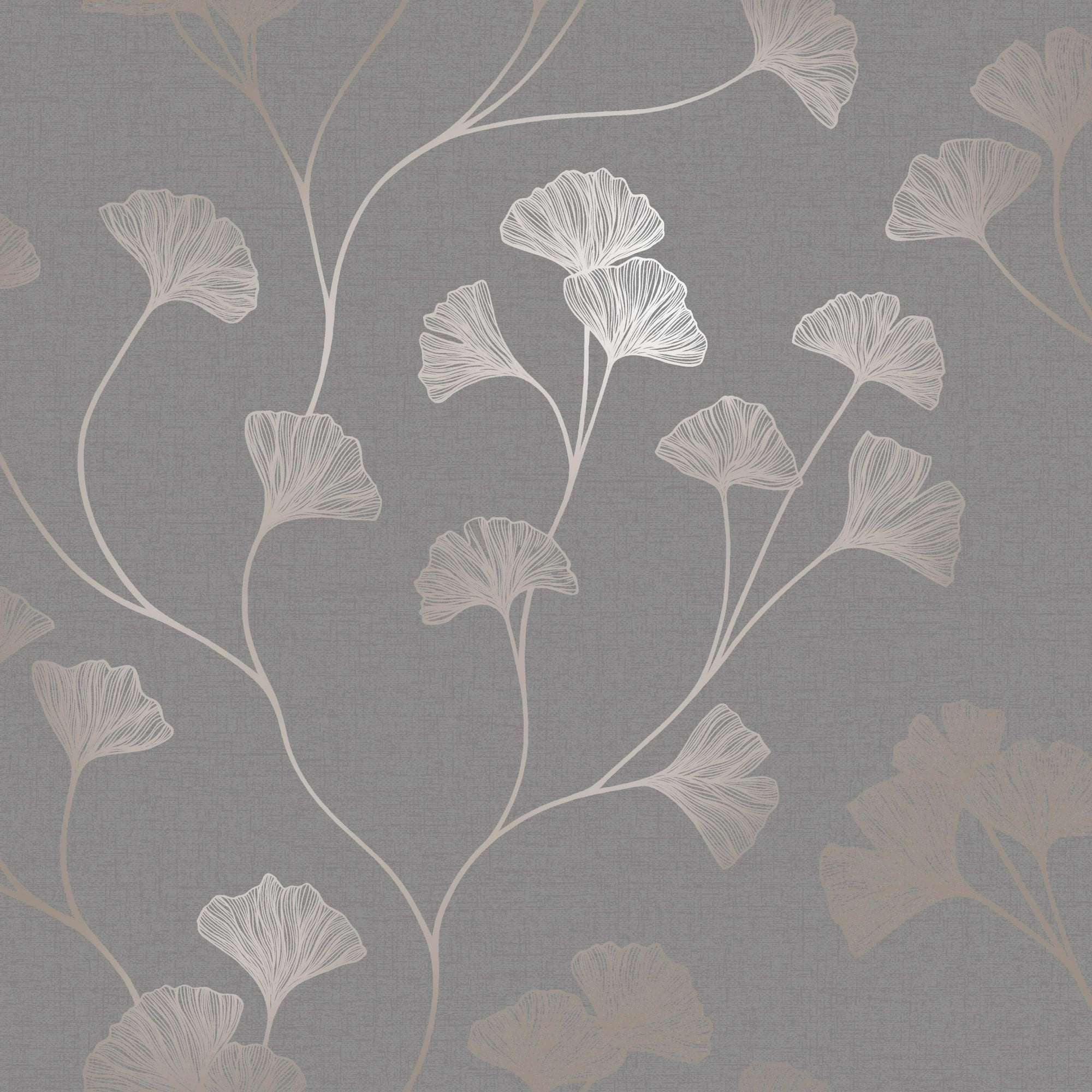 Holden Glistening Ginkgo Leaf Non-Pasted Wallpaper 396in x 20.8in Grey
