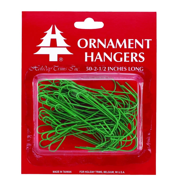 1 pc Holiday Trims Ornament Hooks Giant Ornament Hooks, 2.5 inch Green Plastic 0.5 inch (Pack of 72)