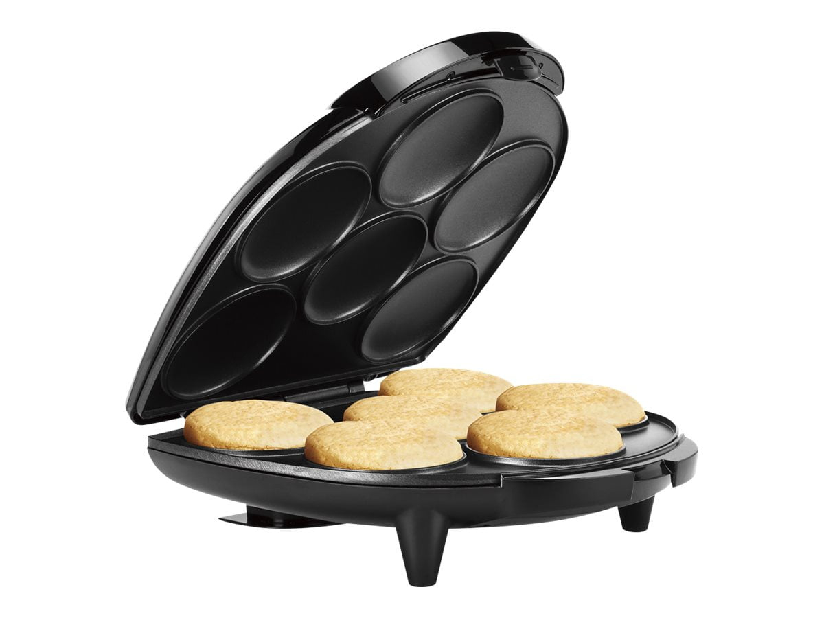 Black Non-Stick 6-Arepa Maker with Safety Lock Lid