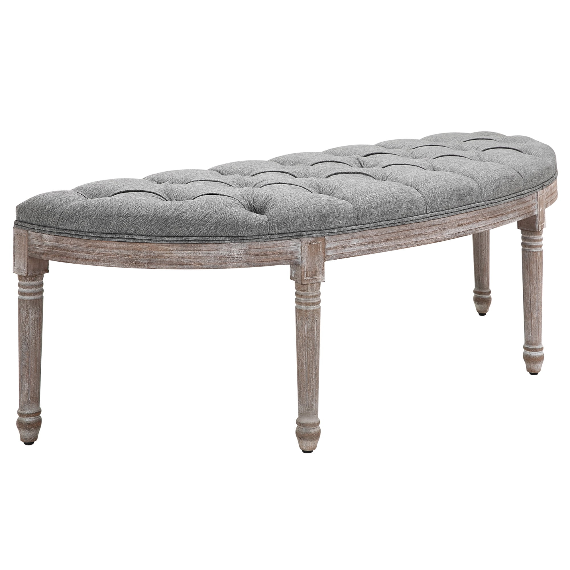 HomCom Upholstered & Tufted Bench, Grey