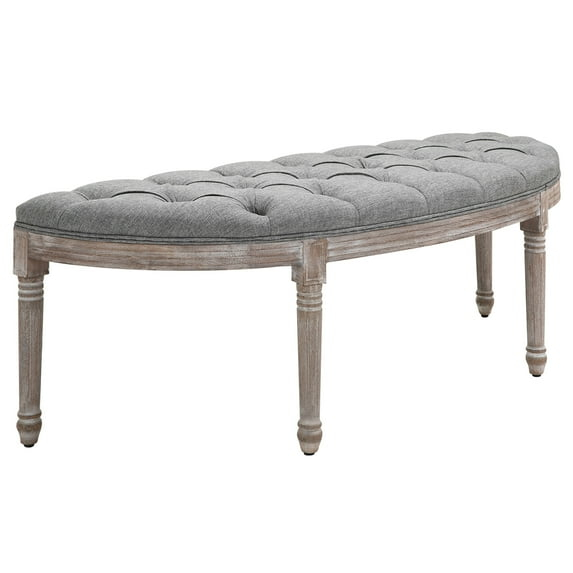 HomCom Upholstered & Tufted Bench, Grey