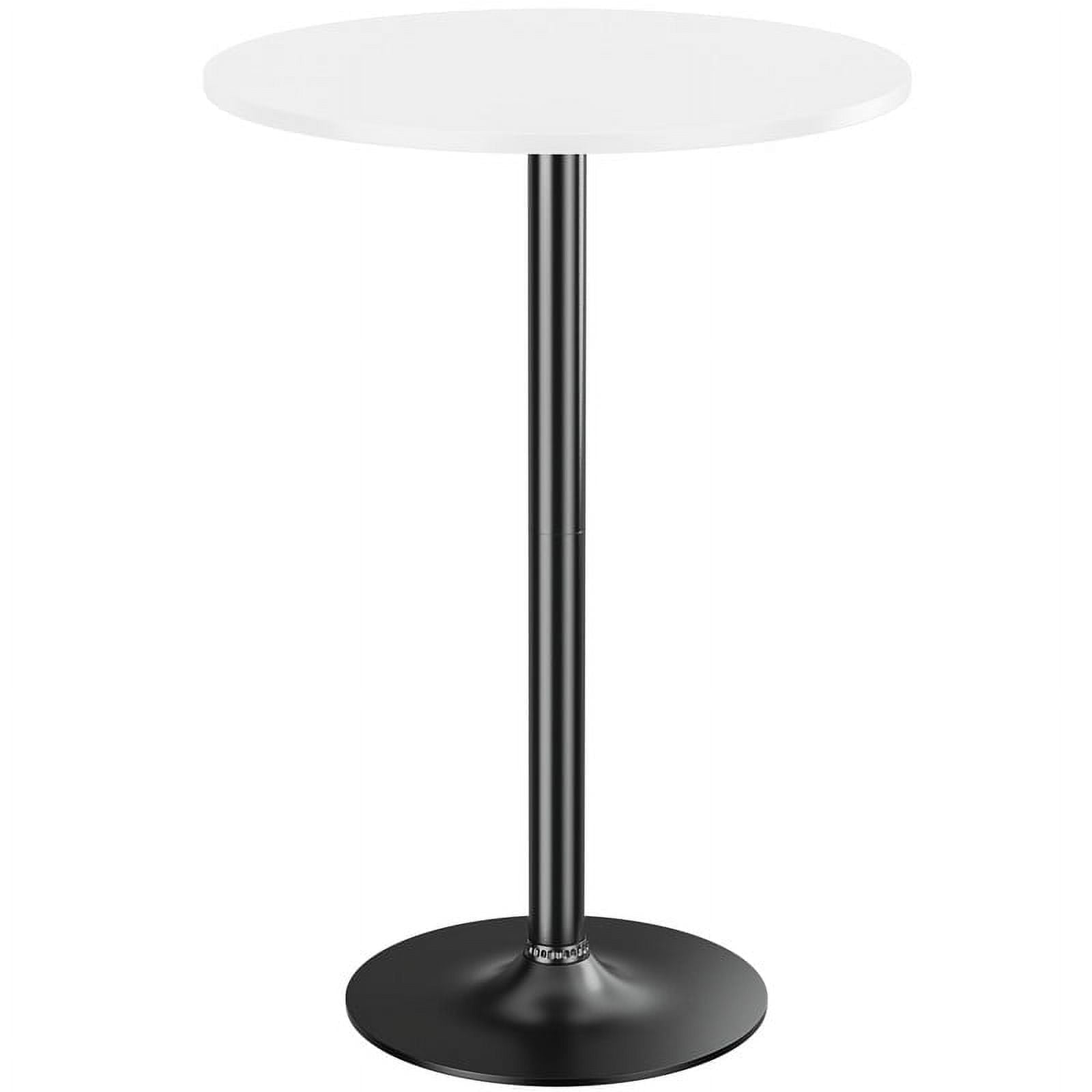 Modern White Round Wood Counter Height Pub Table