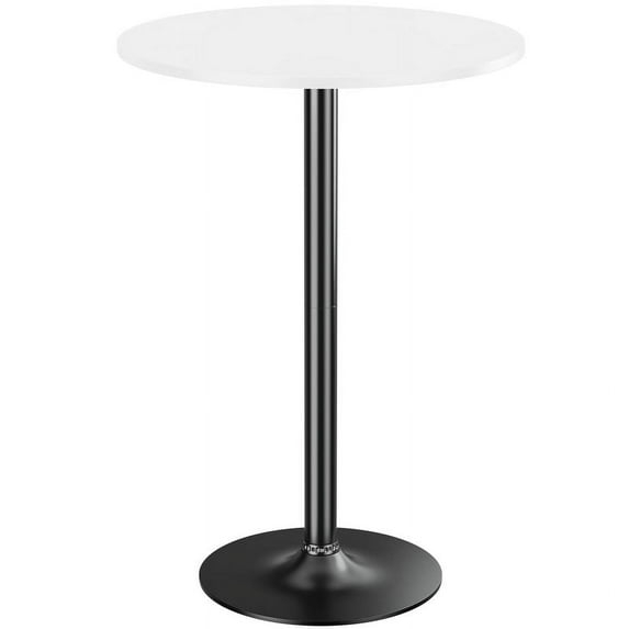 Modern White Round Wood Counter Height Pub Table