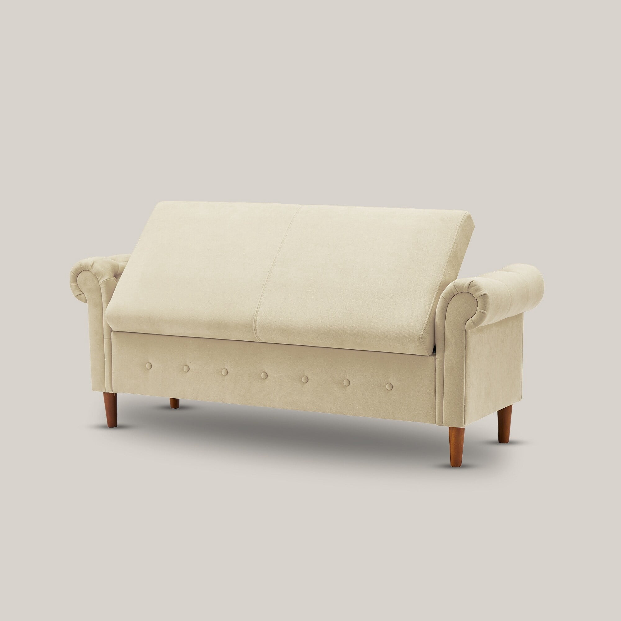 Home Adores Multifunctional Storage Rectangular Sofa Stool Bench - 24.1'' H x 22.1'' W x 63'' D Beige