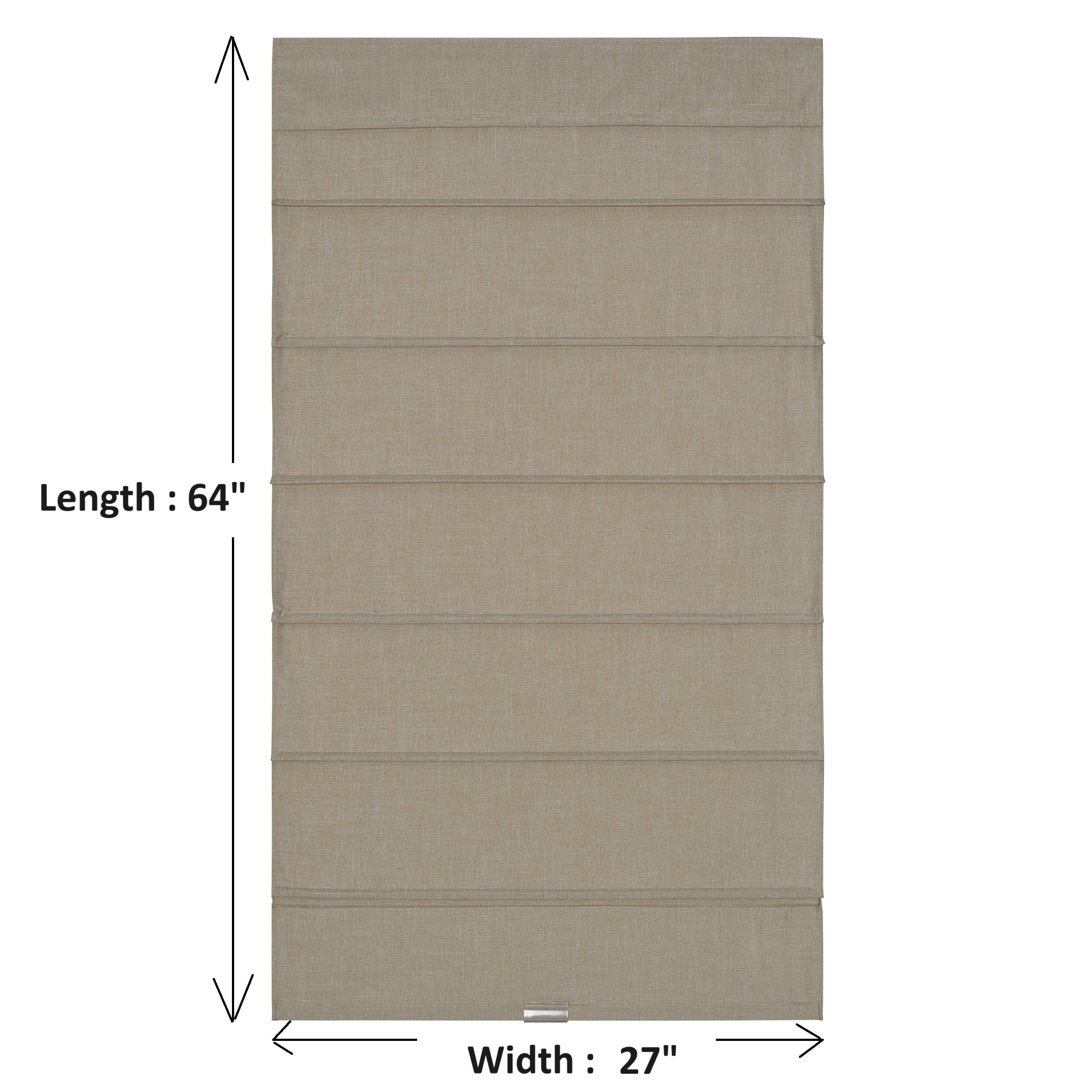 Home Basics  Cordless Blackout Fabric Roman Shades 27 inches - Linen
