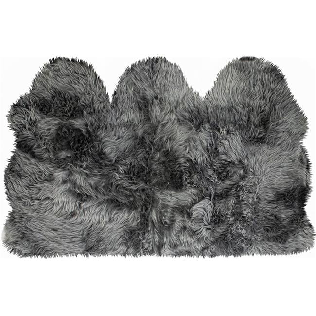 Home Decor Zealand Sheepskin Trio Rug | 1-Piece | Grey | 3'x5'