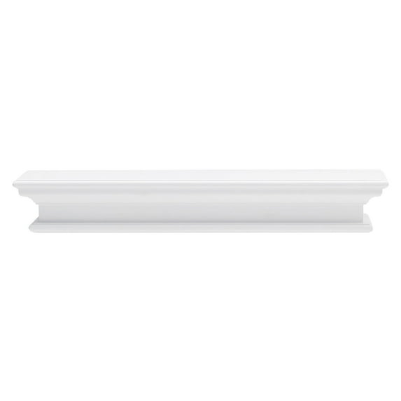 Home Decorative Modern Floating Wall Shelf, Long - White