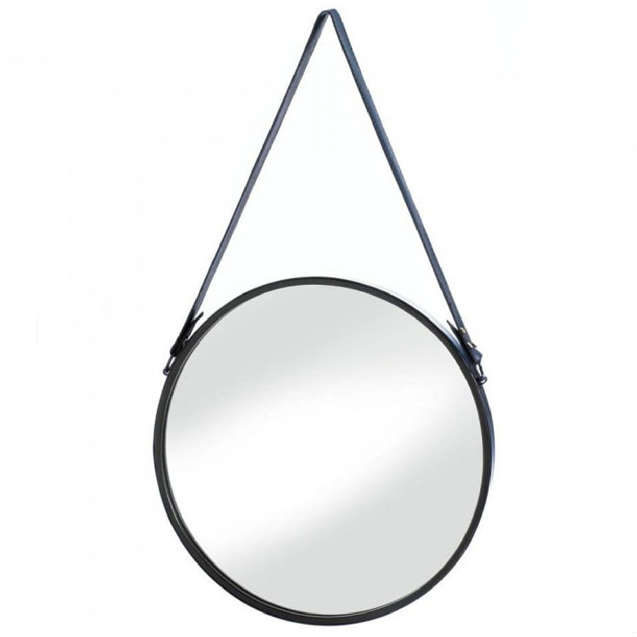 Home Decorative Round Hanging Wall Mirror With Faux Leather Strap