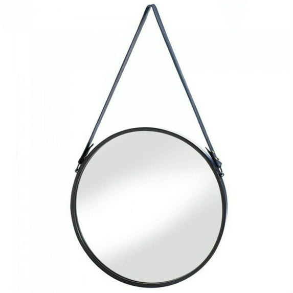 Home Decorative Round Hanging Wall Mirror With Faux Leather Strap