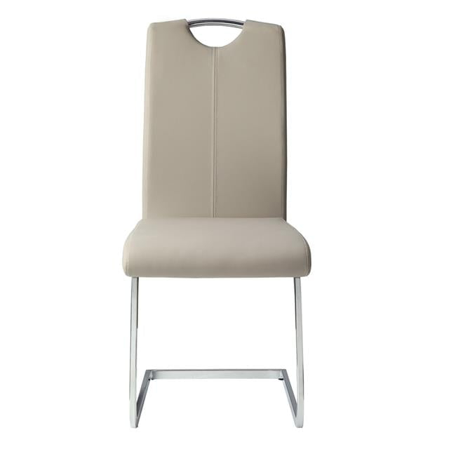 Home Elegance  38.75 x 17 x 23.25 in. Glissand Side Chair - Gloss White & Gray Taupe - Set of 2