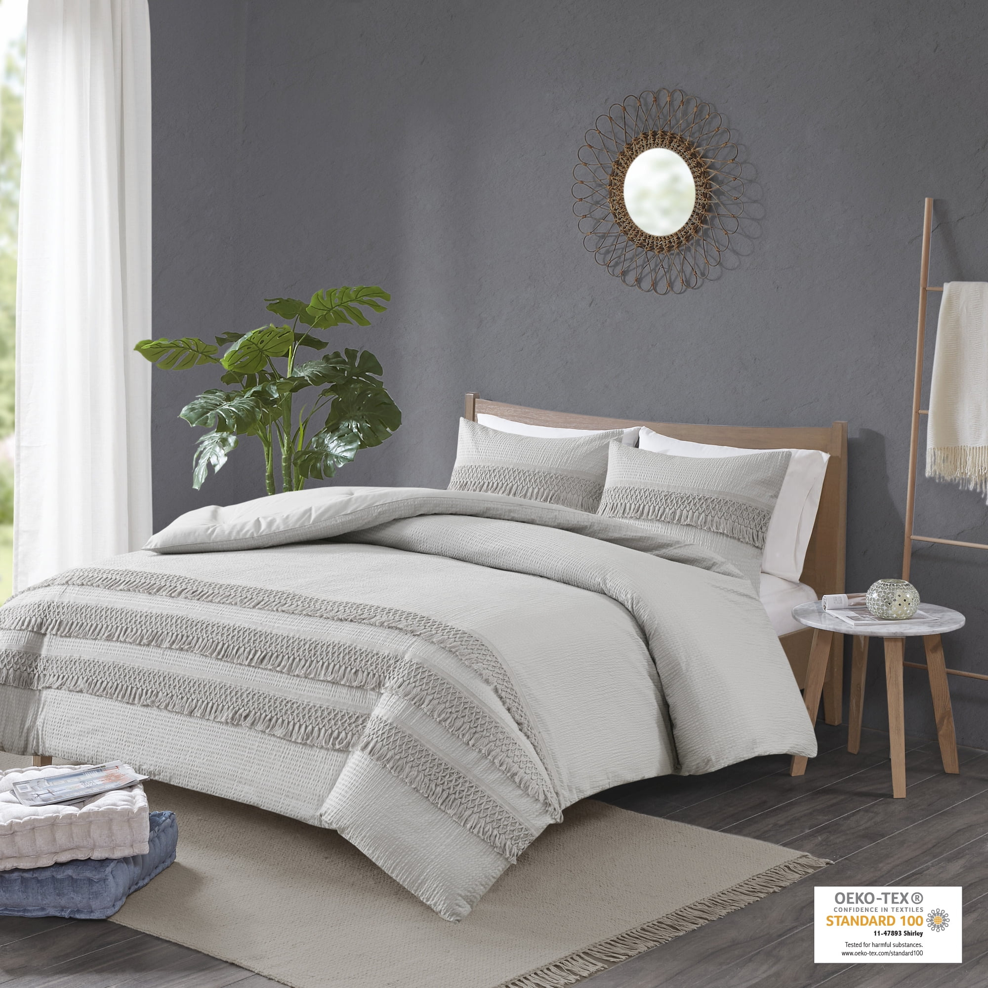 Home Essence Roselle 3 Piece Cotton Seersucker Comforter Set