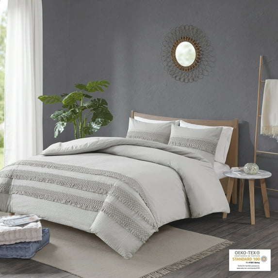 Home Essence Roselle 3 Piece Cotton Seersucker Comforter Set