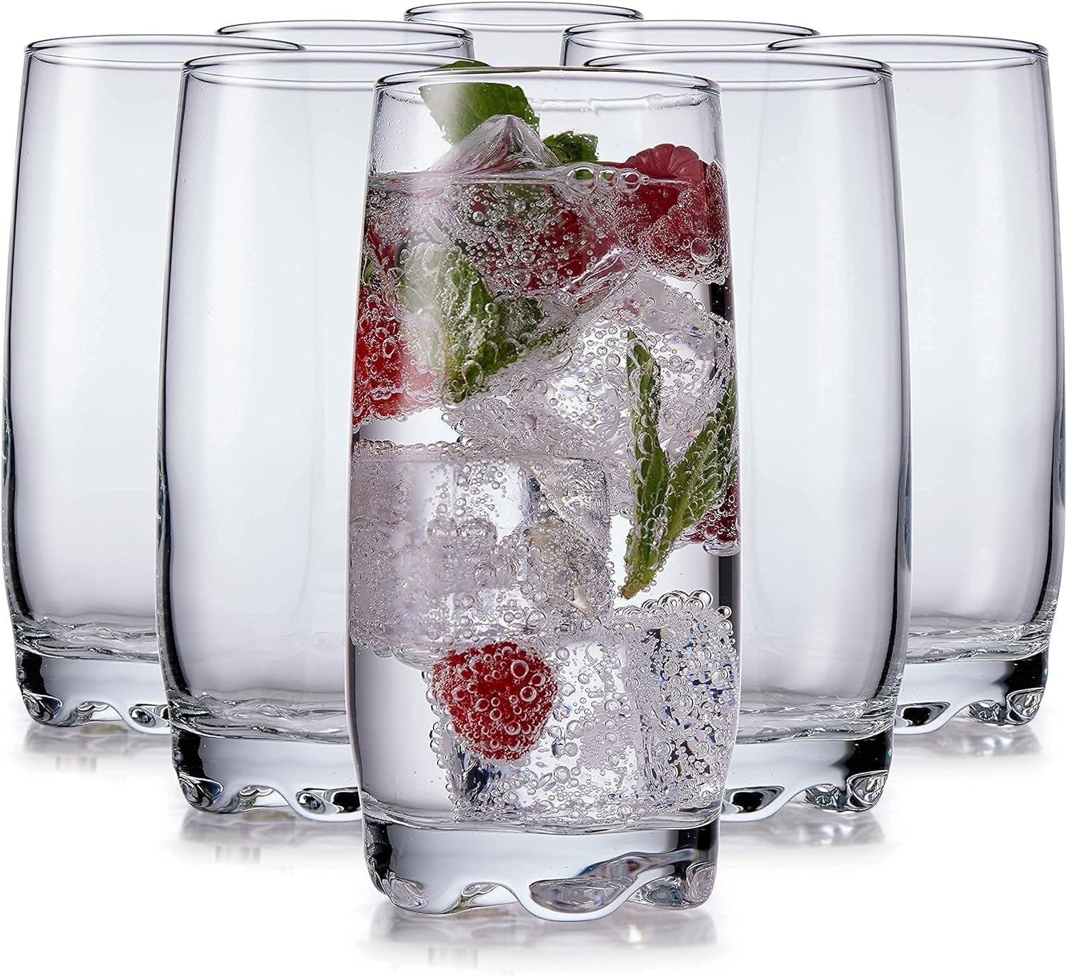Home Essentials & Beyond Highball Glasses 13.25 oz Glass Drinking Cups for Cocktails & Juices, 8 Pack