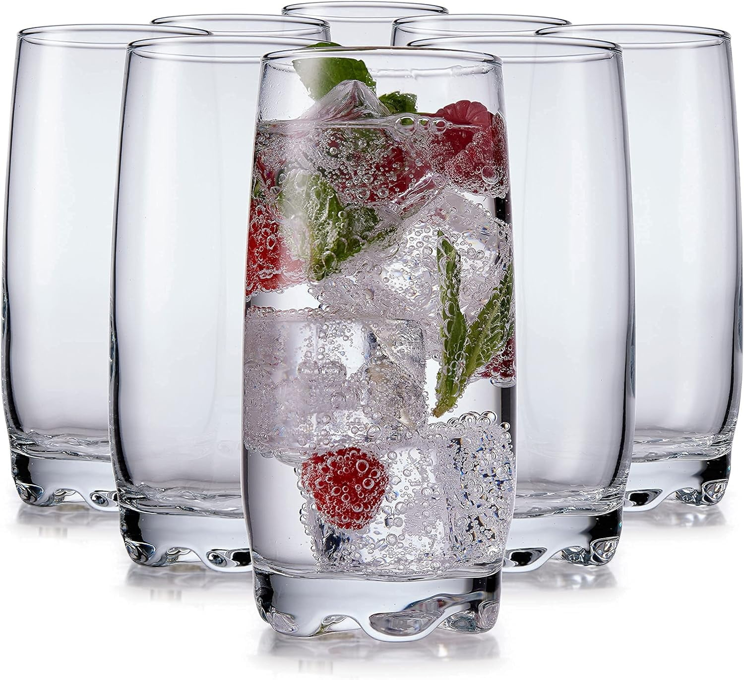 Home Essentials & Beyond Highball Glasses 13.25 oz Glass Drinking Cups for Cocktails & Juices, 8 Pack