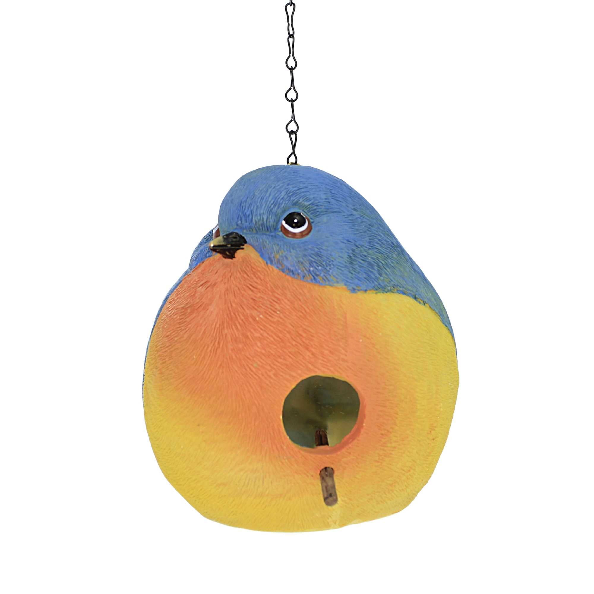 Home & Garden 6.75" Bird Birdhouse Blue Hanging Yard Decor Transpac  -  Bird And Insect Houses