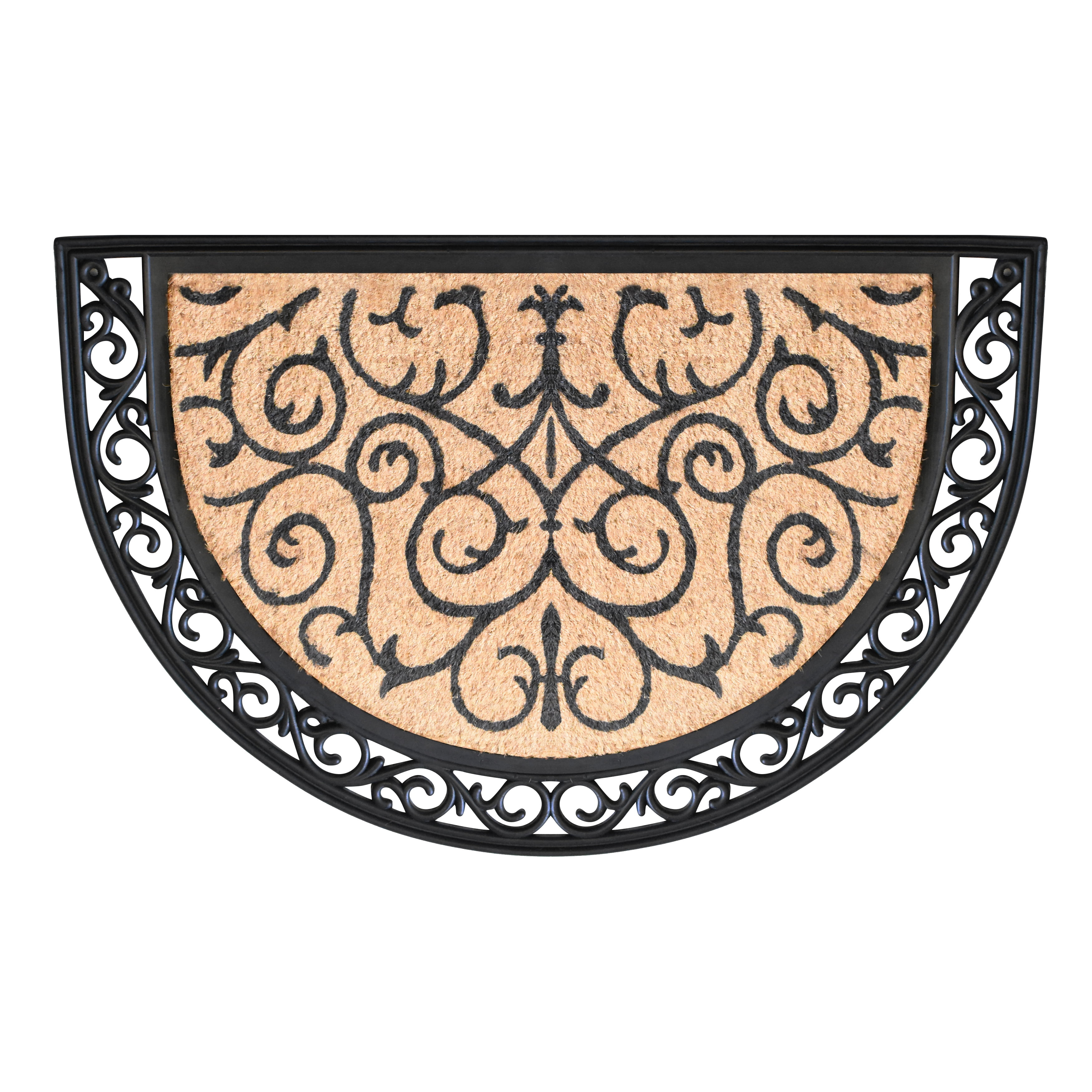 Home & More   Coir & Rubber Ornate Scroll Doormat