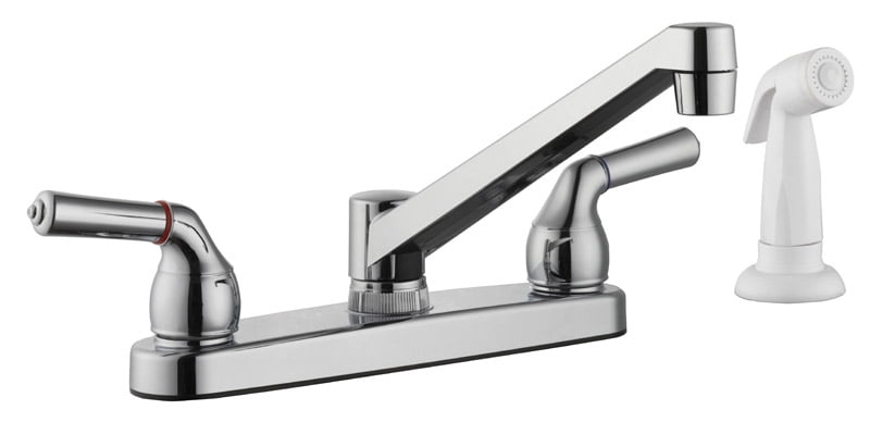 Home Plus Two Handle Chrome Kitchen Faucet Side Sprayer Included Model No. 1815-30CP-N