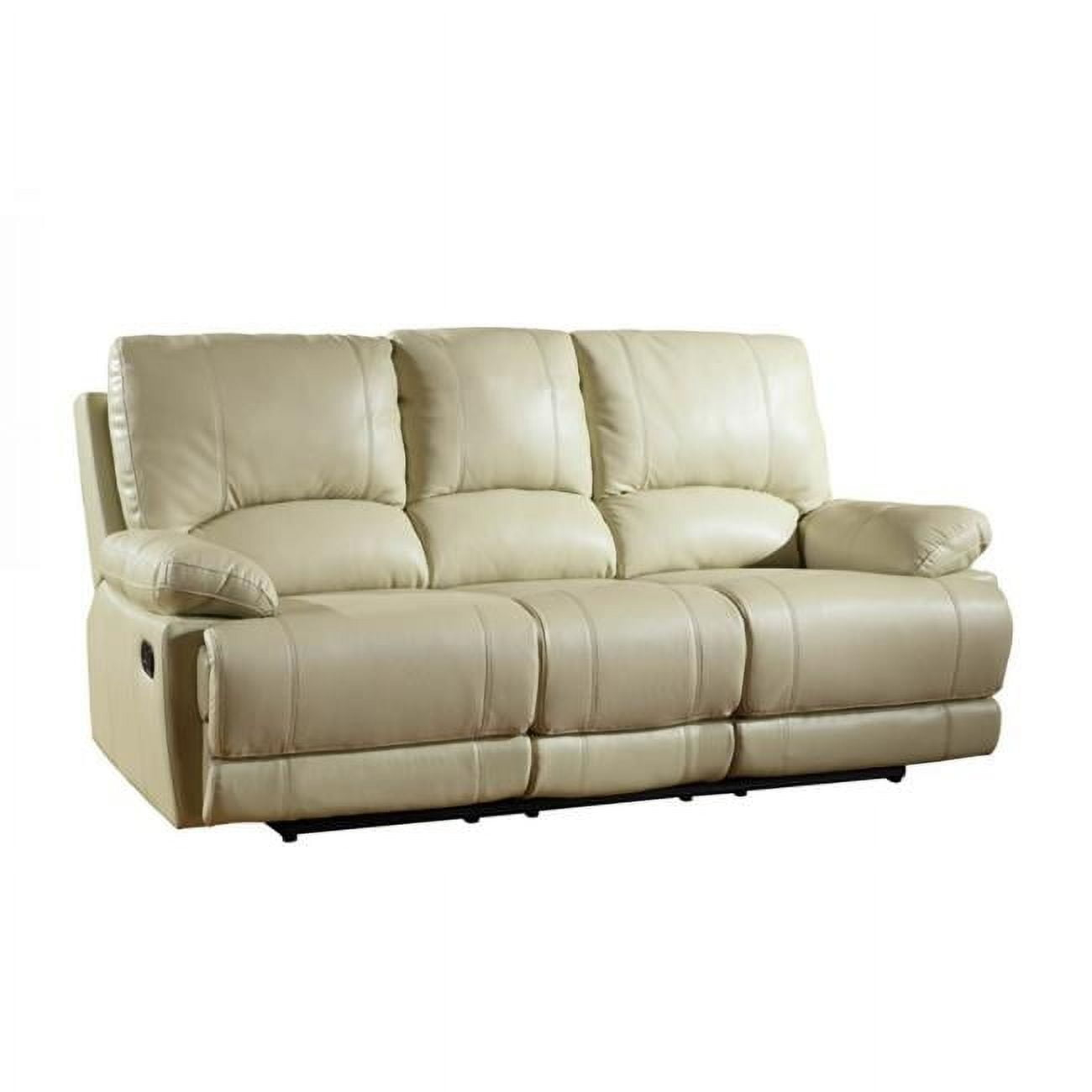 Home Roots Stylish Leather Sofa, Beige - 41 in.