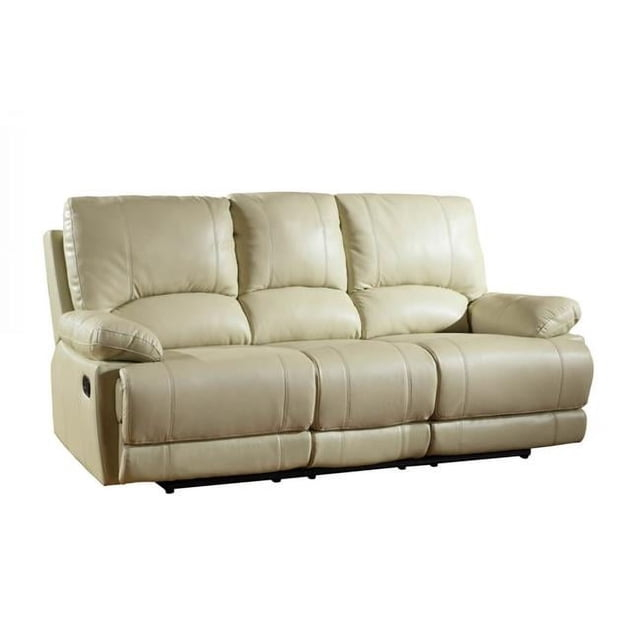 Home Roots Stylish Leather Sofa, Beige - 41 in.