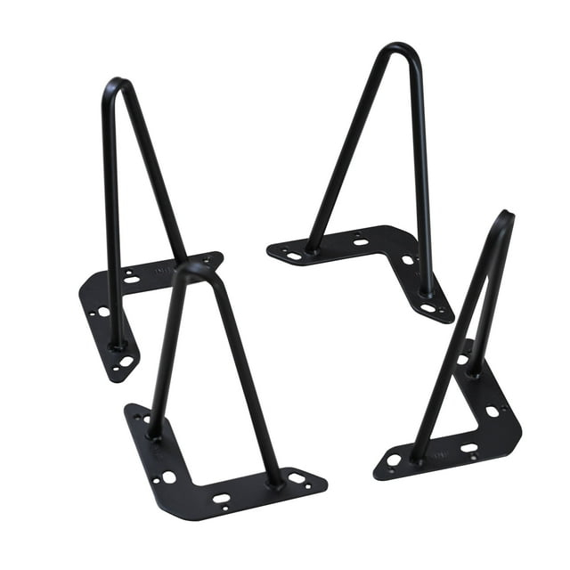 Home Soft Things 10 Inch Furniture Legs Black Metal Hairpin Table Legs Desk Legs, Set of 4, Black