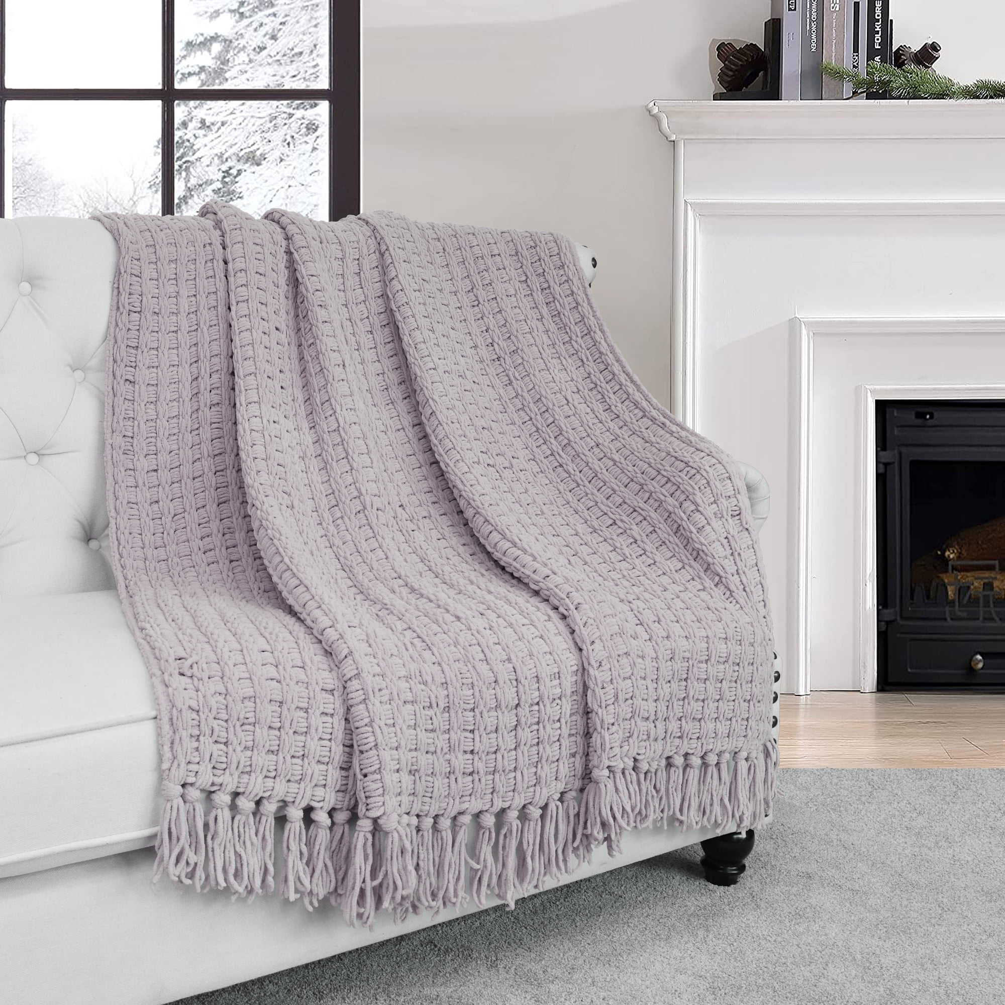 Home Soft Things Space Yarn Throw - Lilac - 50" x 60"