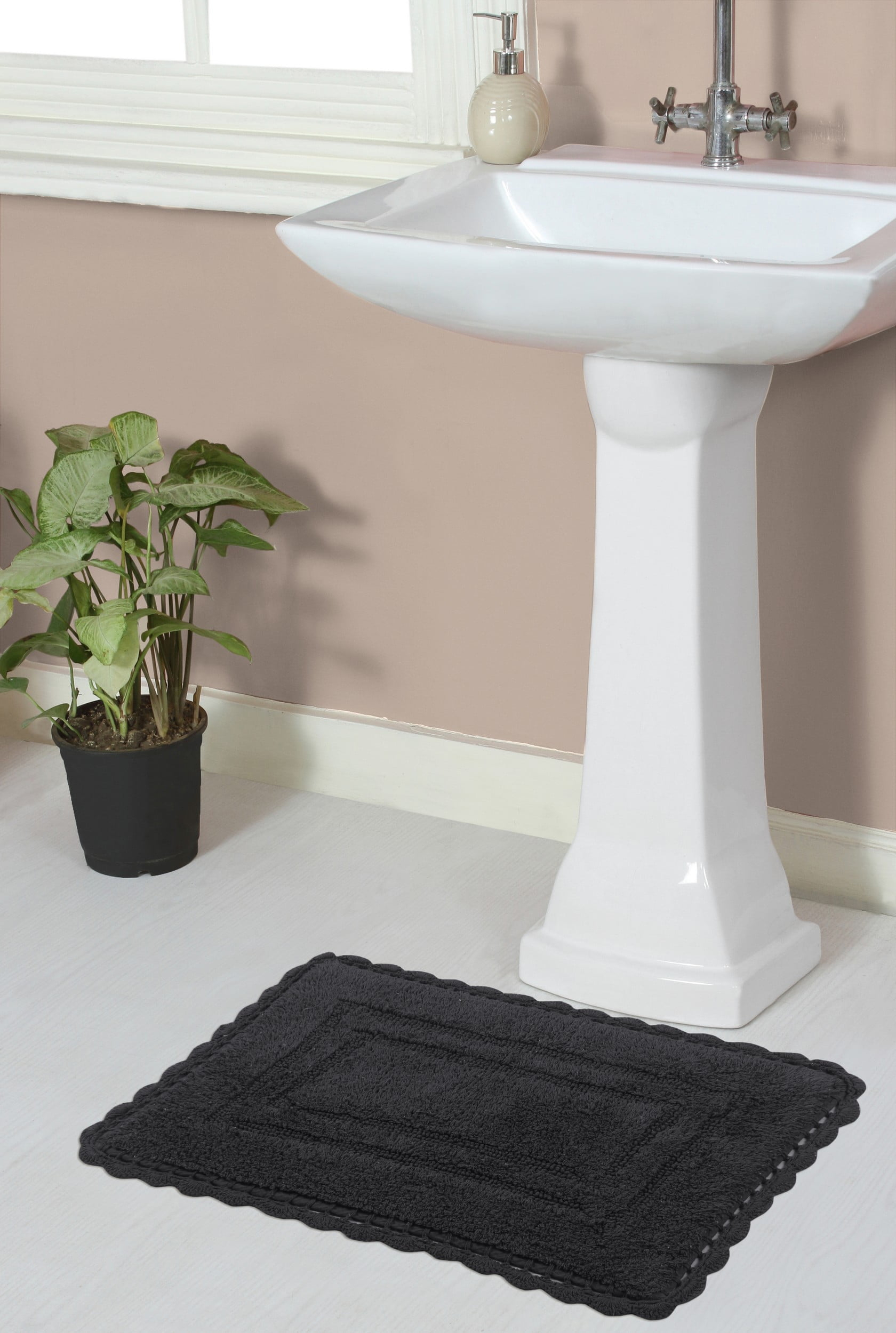 Home Weavers Casual Elegance Bath Mat 100% Cotton Bathroom Rugs Set, Washable Rug, Extra Soft and Absorbent bath Rug, Kitchen Mat, Bath Mat Set, Bath Floor Mat Reversible, 17"x24" Rectangle, Gray