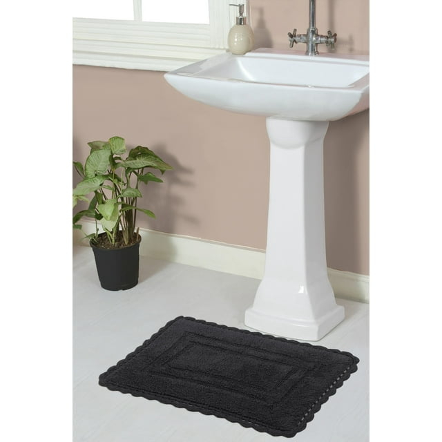 Home Weavers Casual Elegance Bath Mat 100% Cotton Bathroom Rugs Set, Washable Rug, Extra Soft and Absorbent bath Rug, Kitchen Mat, Bath Mat Set, Bath Floor Mat Reversible, 17"x24" Rectangle, Gray