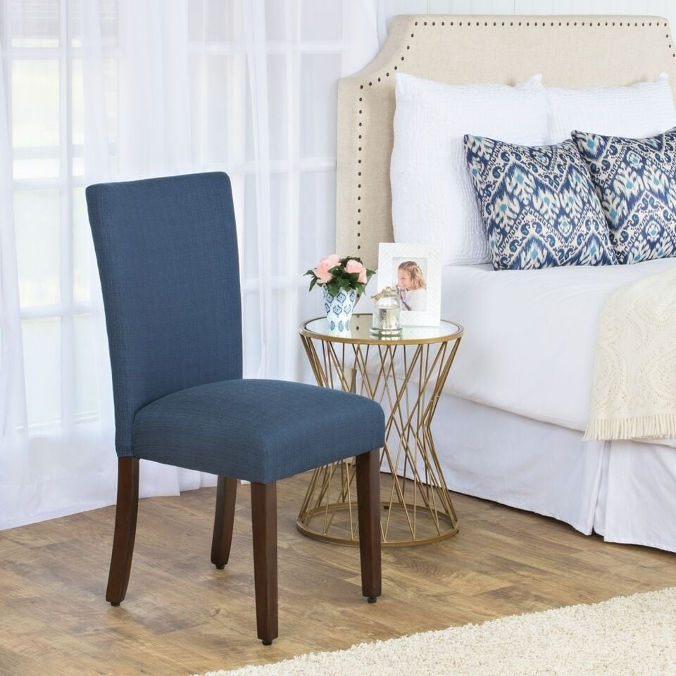 HomePop Classic Parsons Dining Chair, Blue Fabric