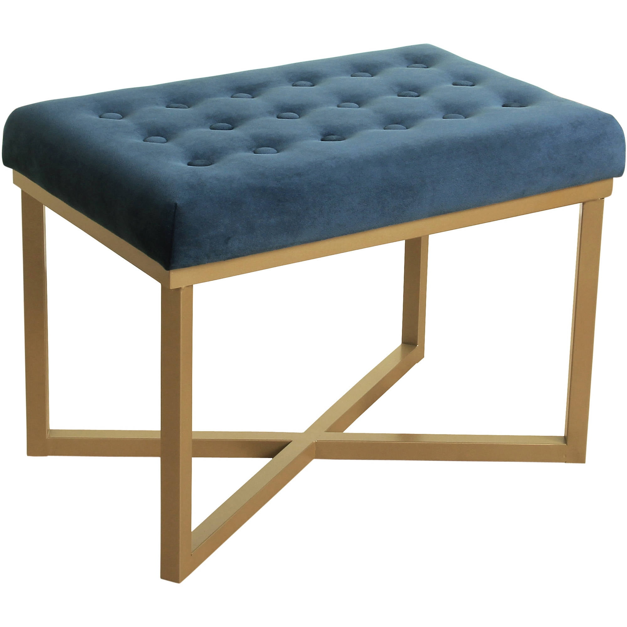 HomePop Decorative Velvet Tufted Ottoman, Multiple Colors