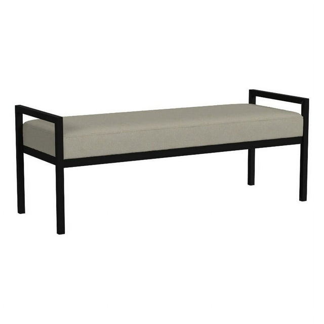 HomePop Moderno Metal y Terciopelo Bench, 49.5"Ancho x 17.25"Profundidad x 19"Alto, Gris/negro