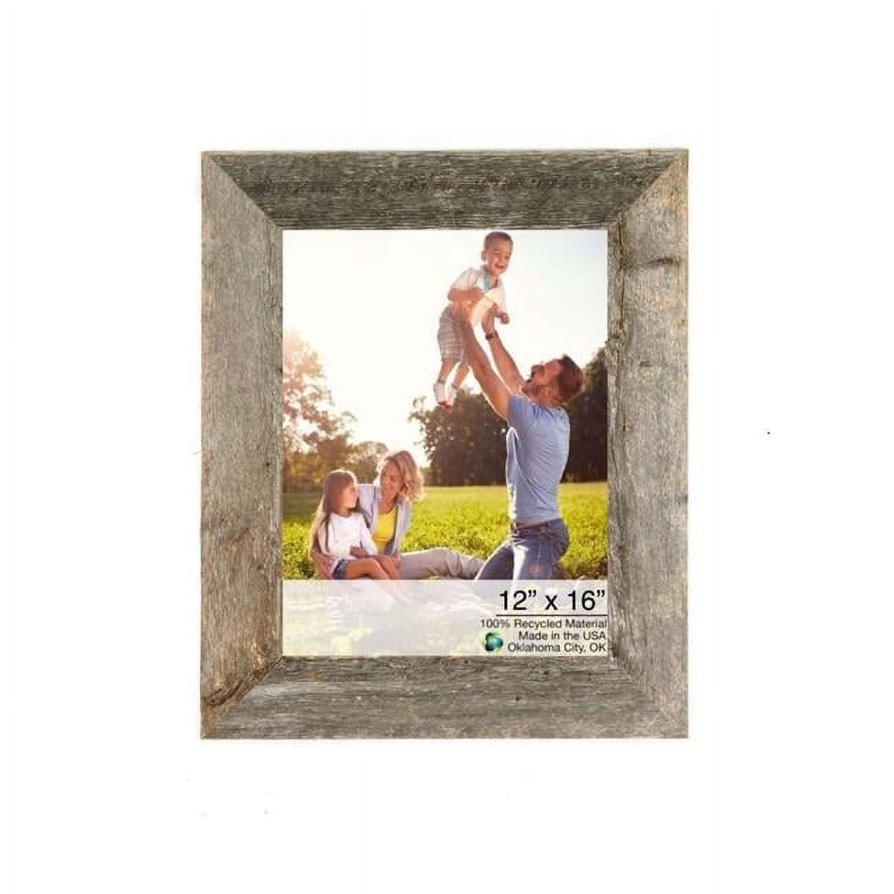 HomeRoots  12 x 16 in. Rustic Farmhouse Gray Wood Picture Frame