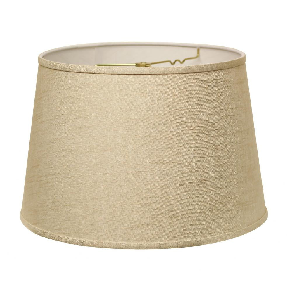 18 in. Rounded Empire Slanted Linen Lampshade, Light Wheat