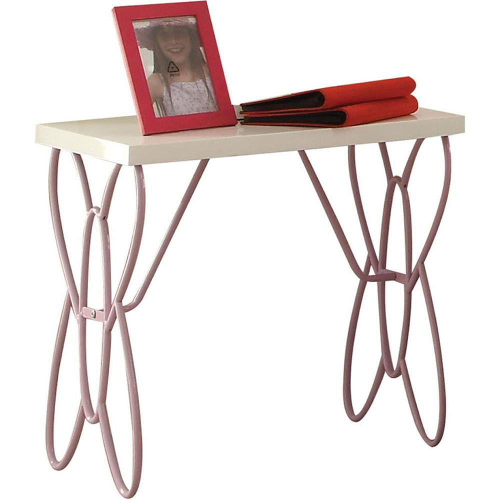 HomeRoots Lilac and White Butterfly Nightstand - 285578
