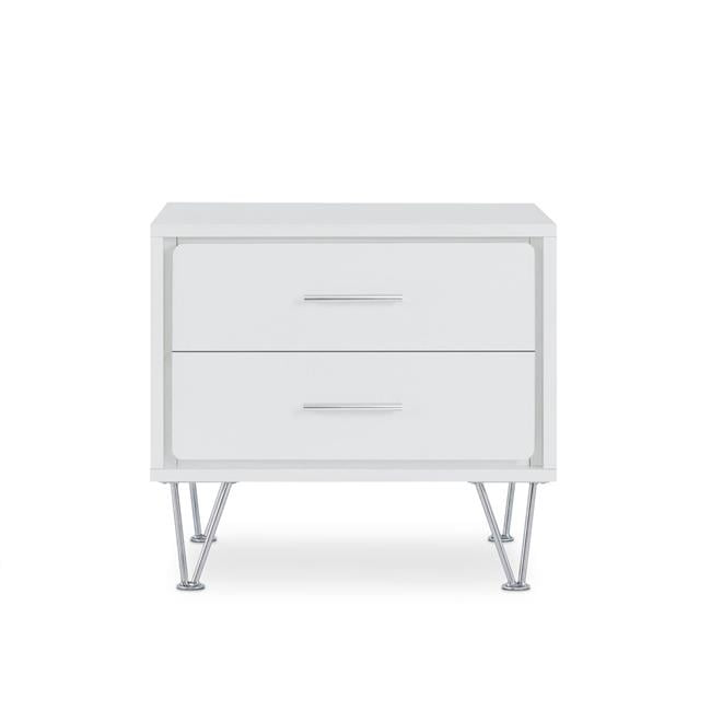 HomeRoots 286439 20 in. White Nightstand with Manufactured Wood Top