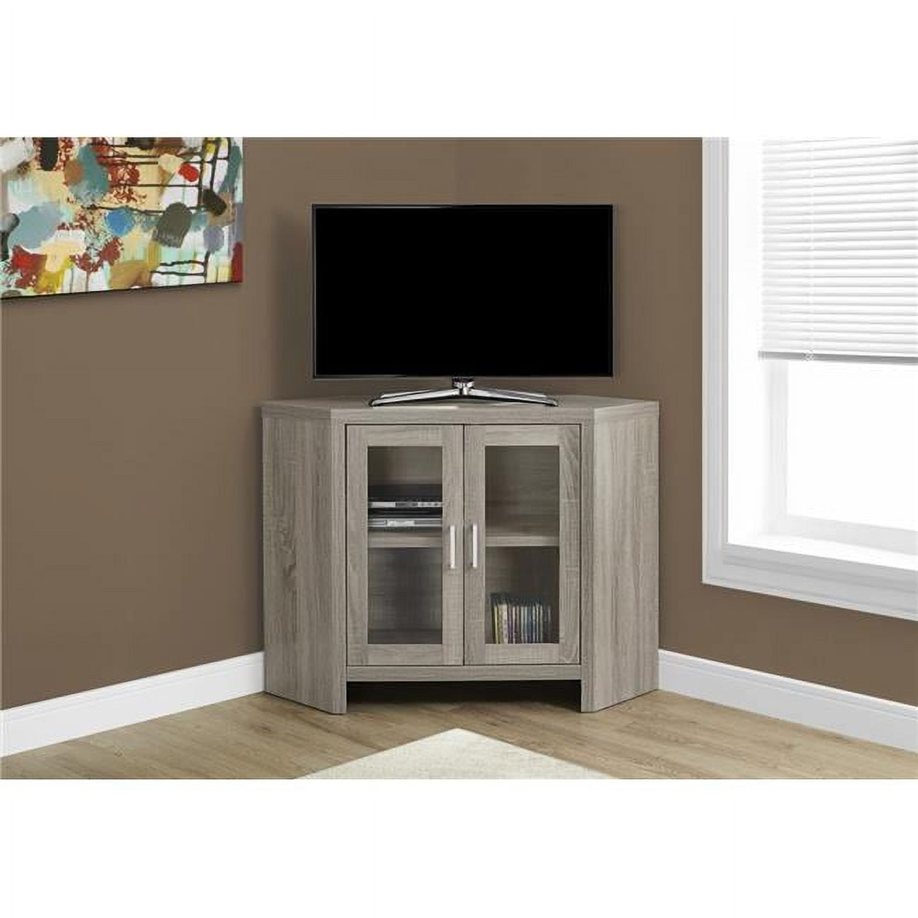 15.5" x 42" x 30" Particle Board Glass Hollow Core TV Stand