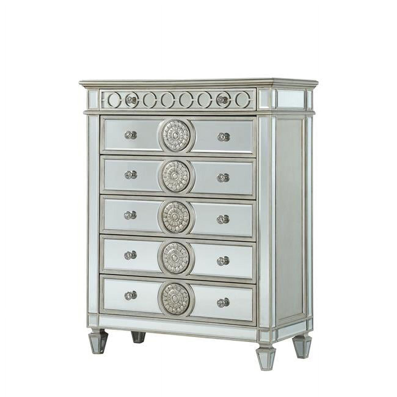 HomeRoots 347080 21 x 44 x 56 in. Mirrored Wood Chest