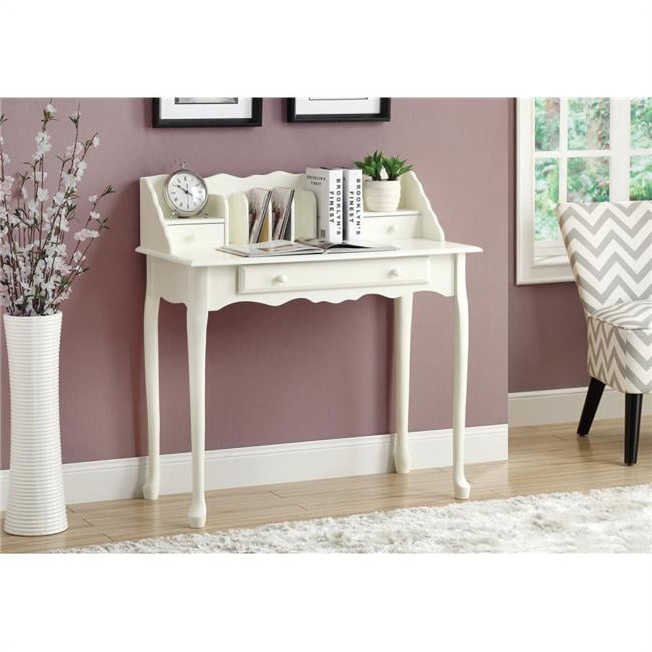 18.25" x 36" x 38" Antique White - Desk