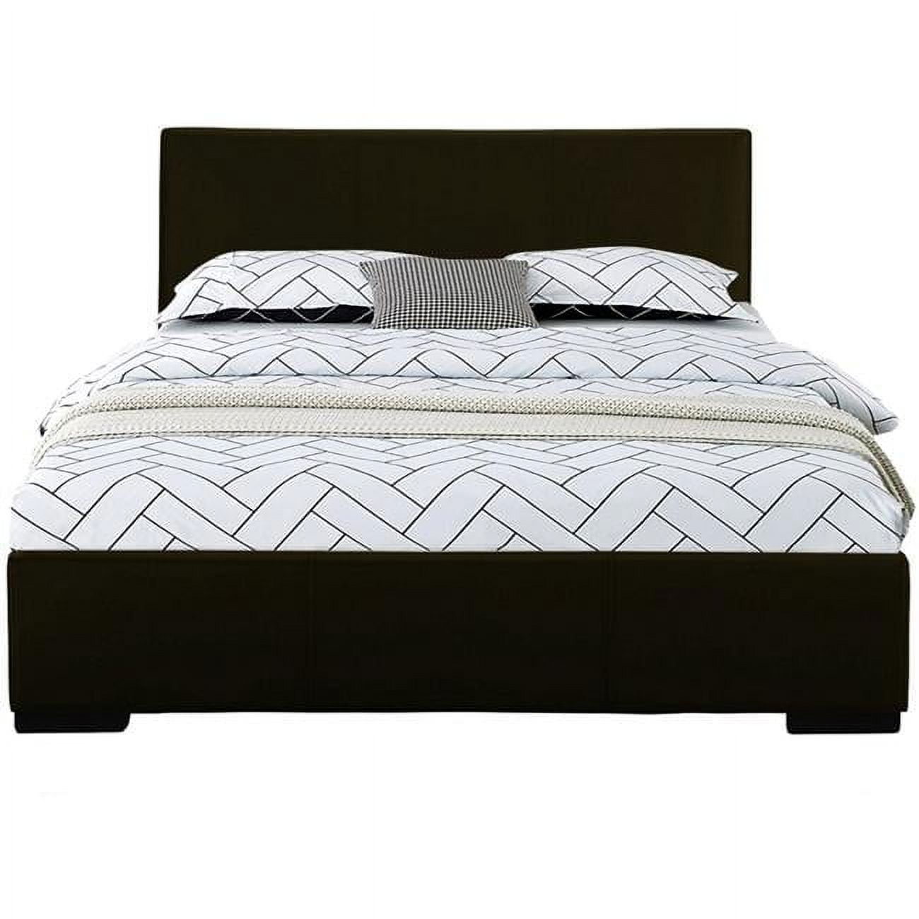 Camden Isle Abbey Platform Bed | Upholstered | Low Profile | King, Black