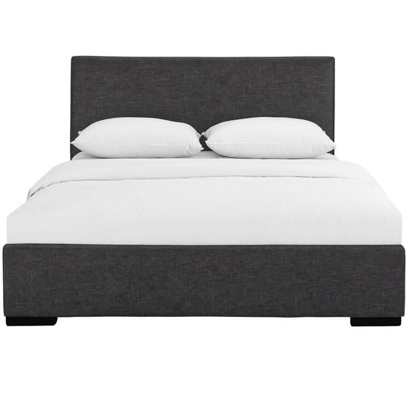 HomeStock City Sleek Upholstered Platform Bed, Grey, King