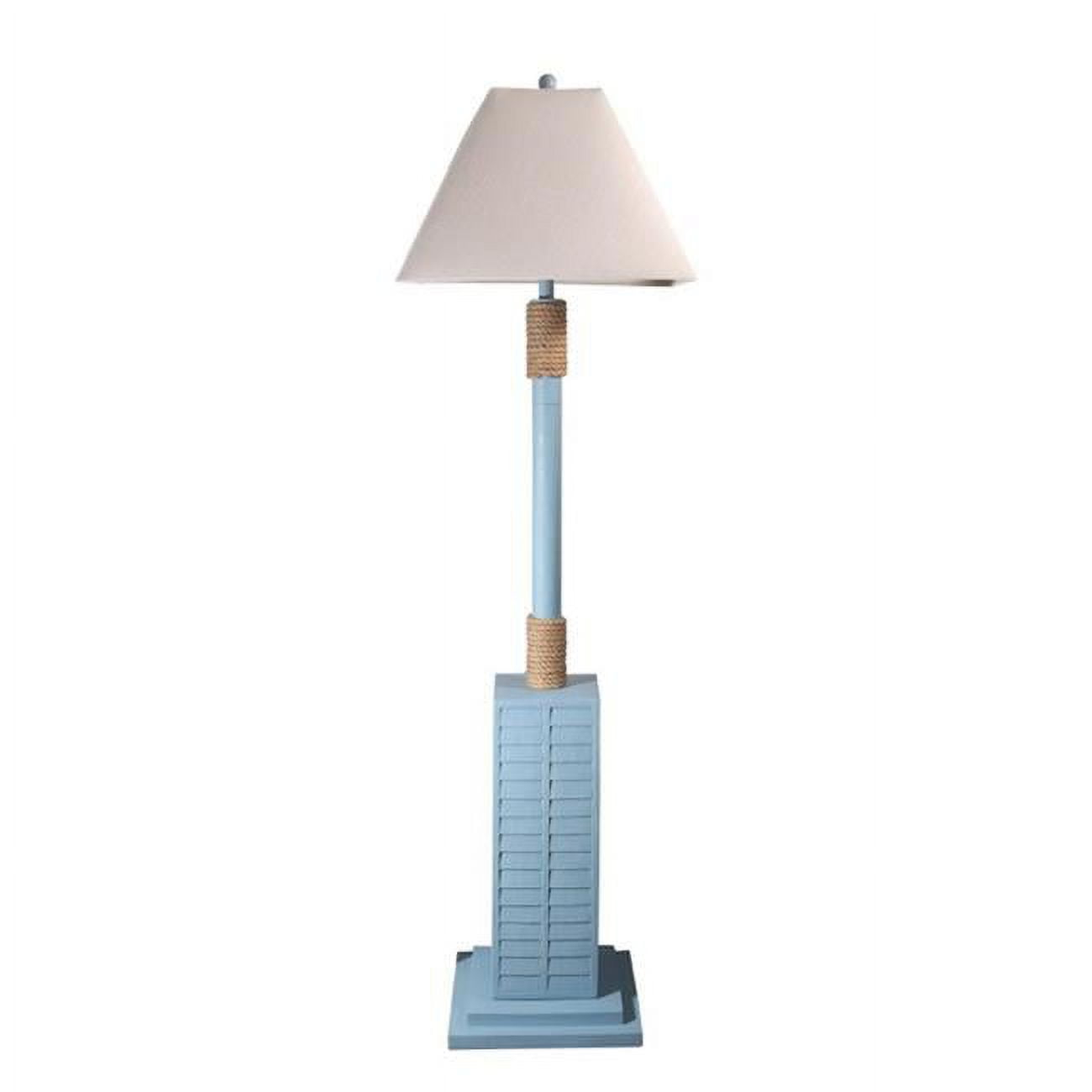 Aqua Blue and Nautical Rope Floor Lamp