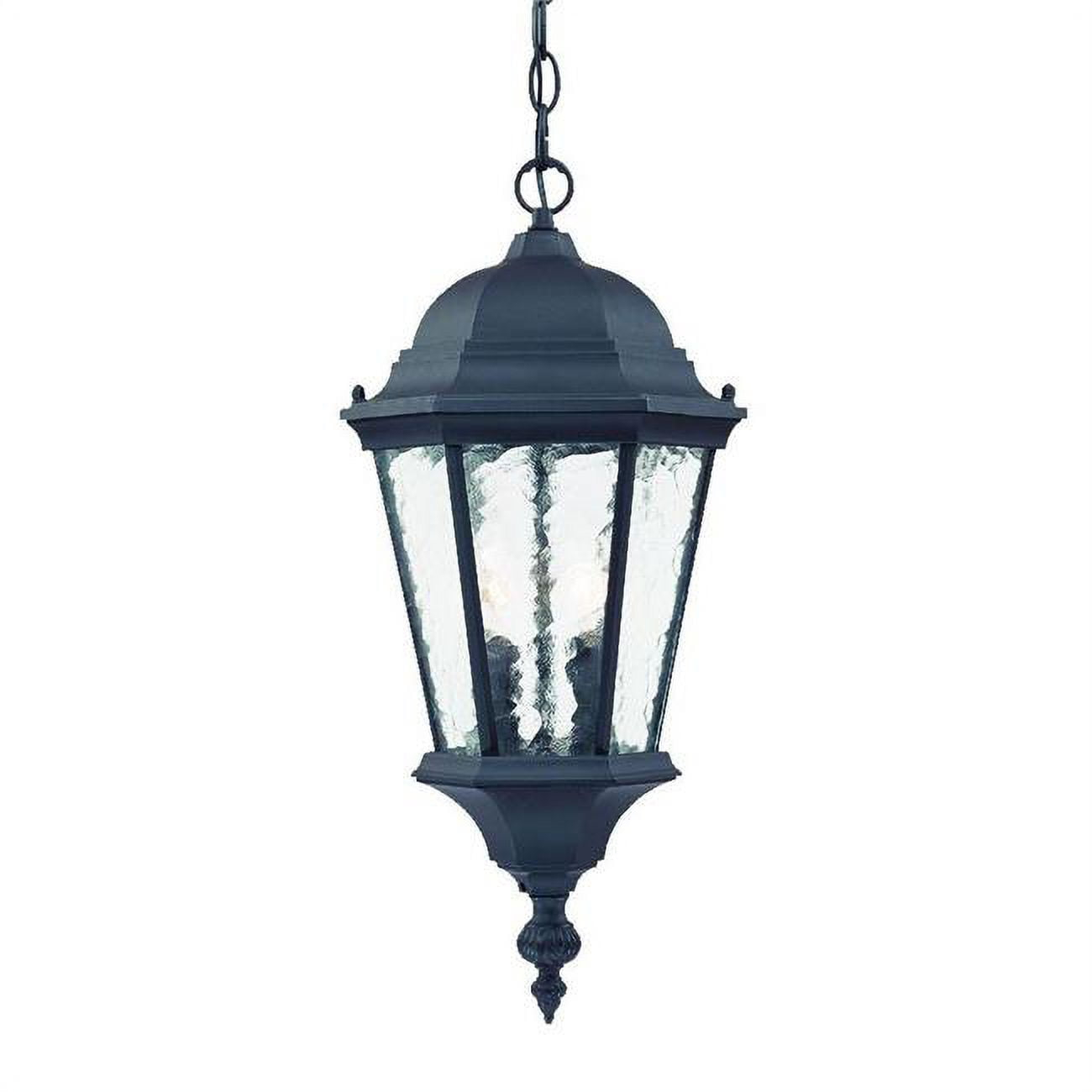Two Light Matte Black Carousel Lantern Hanging Light