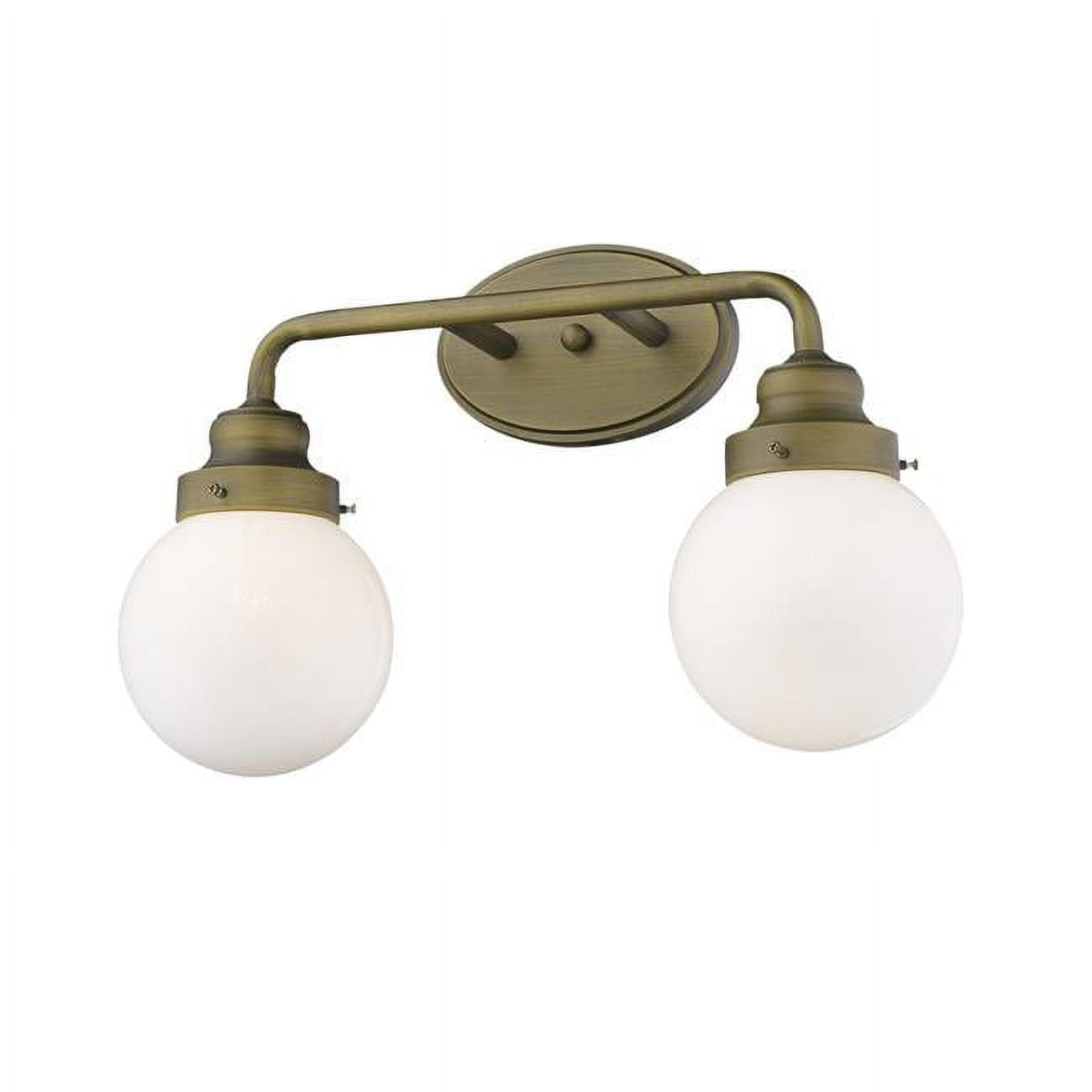 HomeRoots  11.75 x 18 x 6.75 in. Portsmith 2-Light Raw Brass Vanity Light