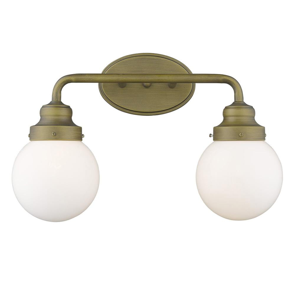 HomeRoots  11.75 x 18 x 6.75 in. Portsmith 2-Light Raw Brass Vanity Light