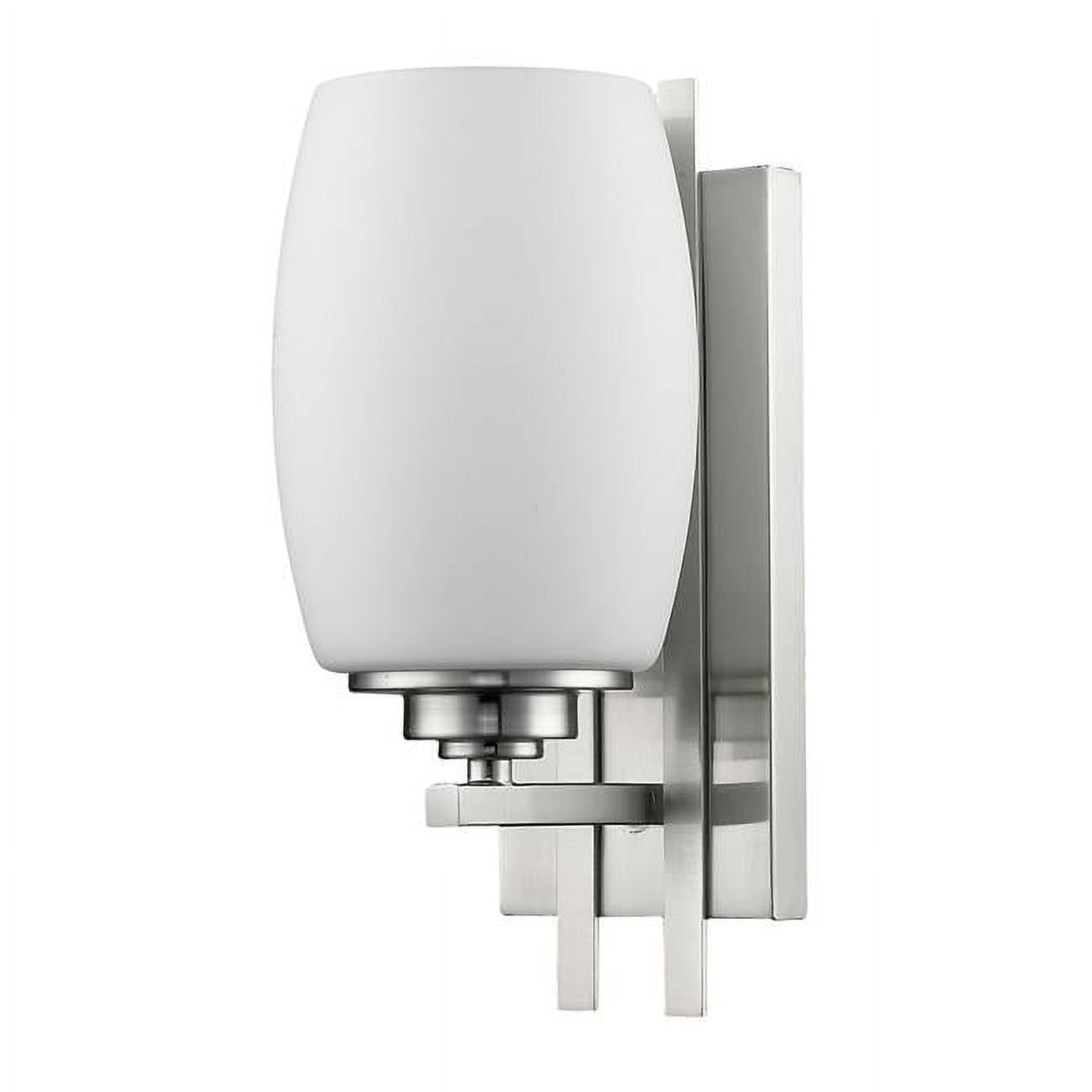 HomeRoots Geometric Silver Wall Sconce with Frosted Glass Shade