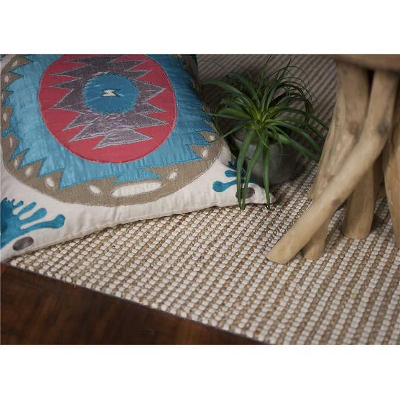 5'x7' Ivory Hand Woven Jute And Wool Indoor Area Rug