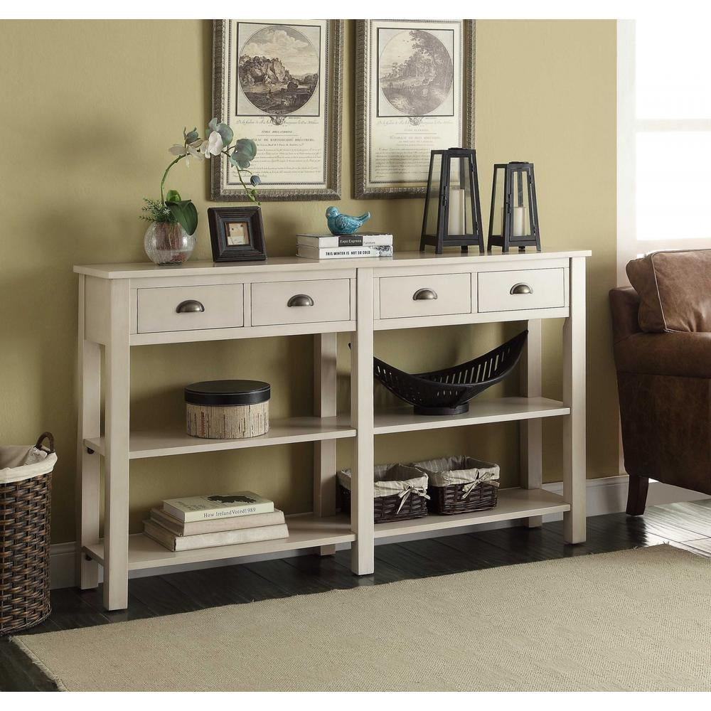 Home Roots Furniture 286113 35 x 72 x 12 in. Wood & MDF Console Table - Cream