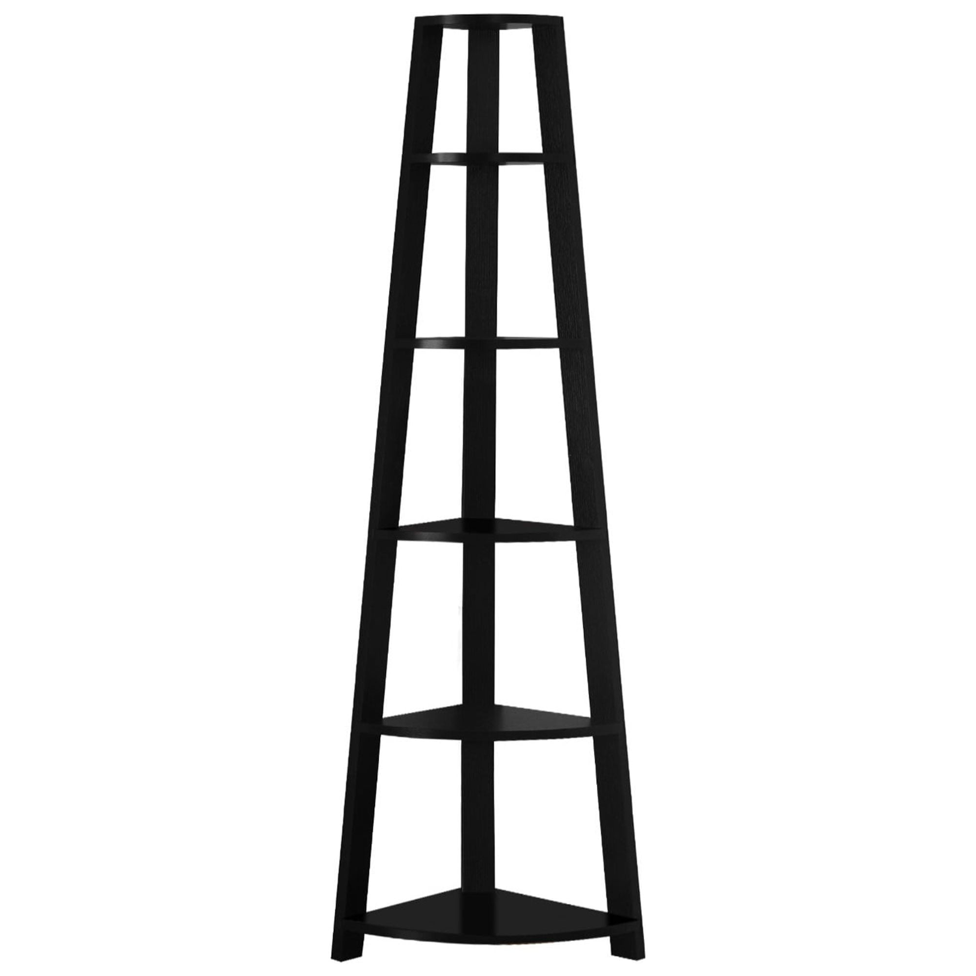 15.5" x 22.5" x 71.25" Black Particle Board Bookshelf
