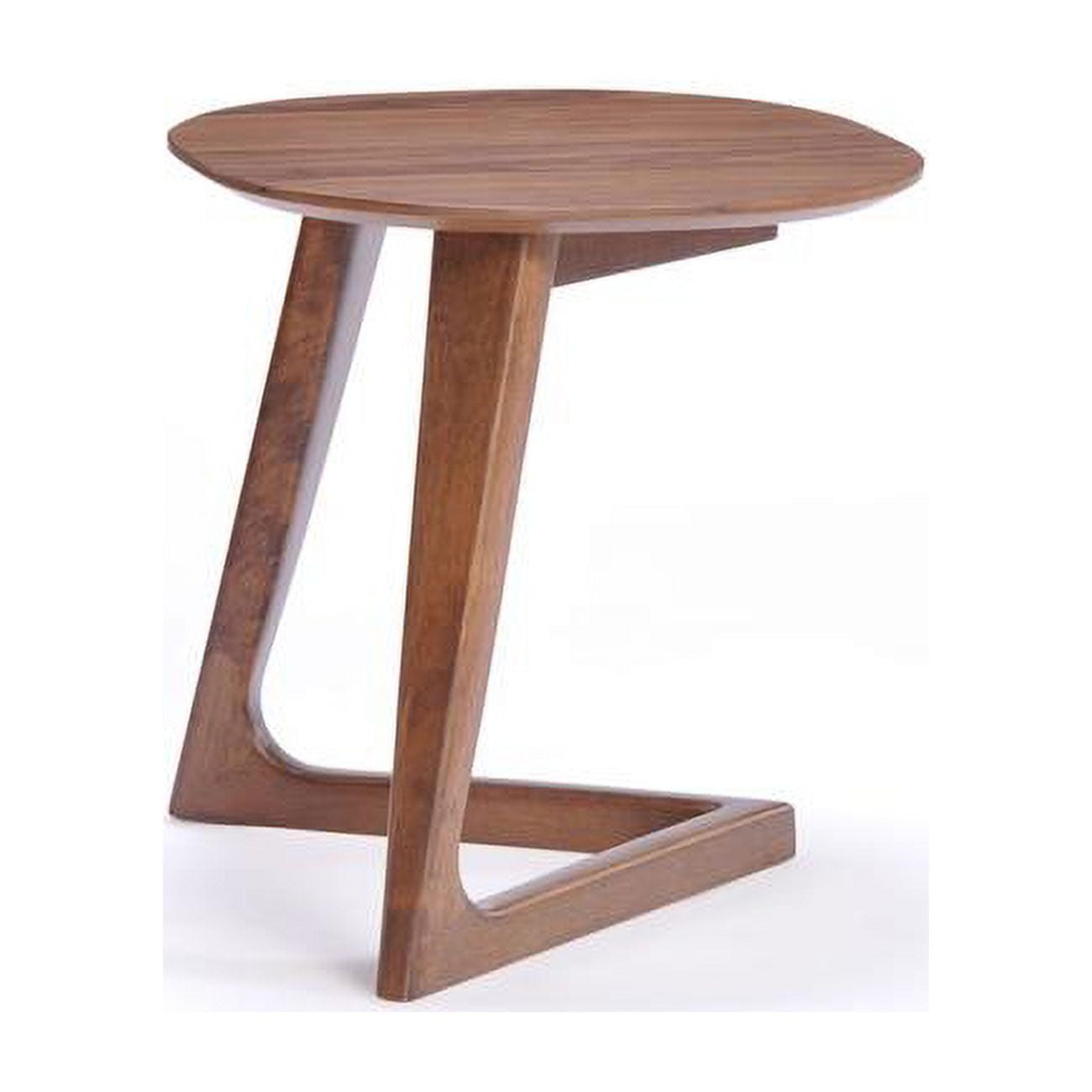 Mod Walnut Wood Asymmetric End Table