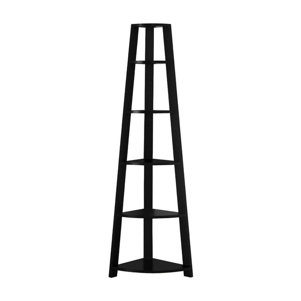 15.5" x 22.5" x 71.25" Black Particle Board Bookshelf