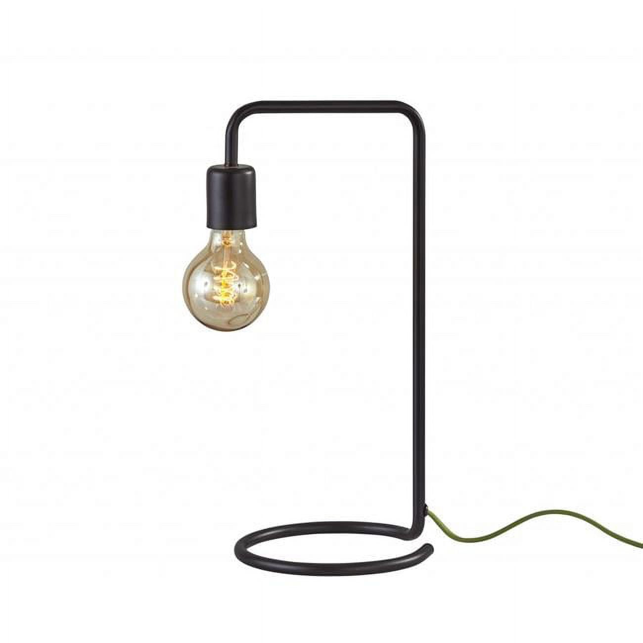 Industrial Matte Black Finish Metal Desk Lamp with Vintage Edison Bulb